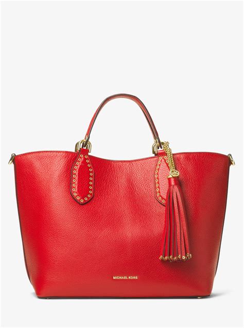 michael kors red tote|mk tote bag.